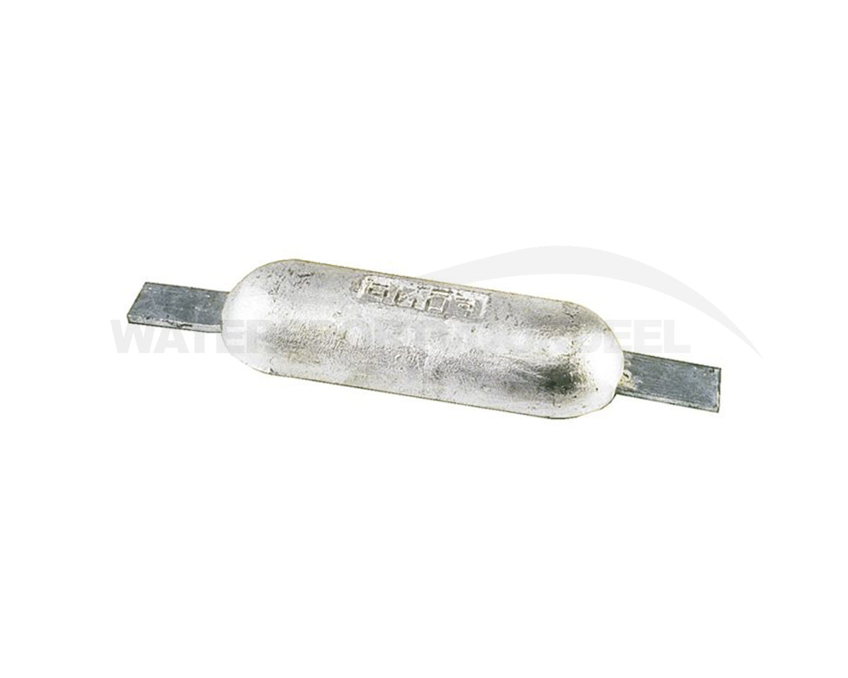 Aluminium anode met stalen lasstrip