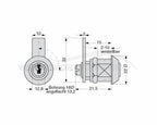 Cilinderslot met sleutel 15,5mm