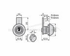 Cilinderslot met sleutel 17,6mm