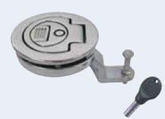 Luikring inbouw met slot RVS 1