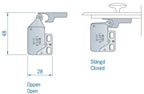 Mini latch deurvastzetter 28 x 48 mm