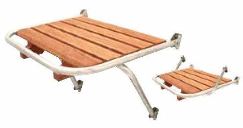 RVS zwemplateau met teakhouten vlonder