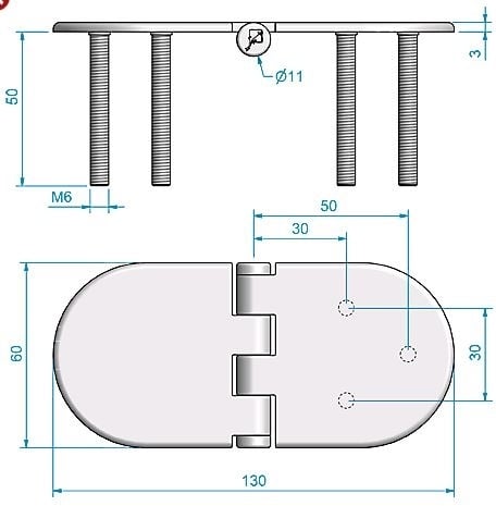 vlak-scharnier-130-60